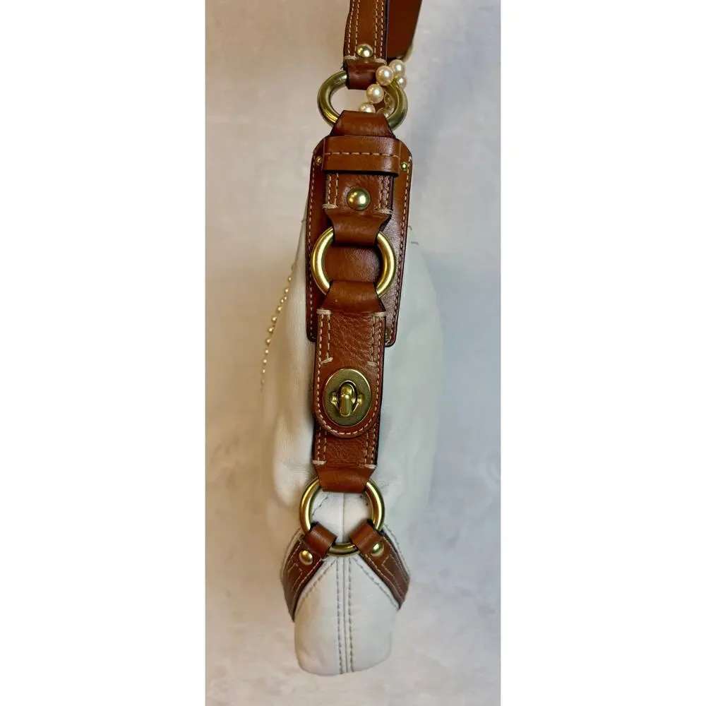 Coach Vintage Y2K Carly Hobo in Parchment with Chain